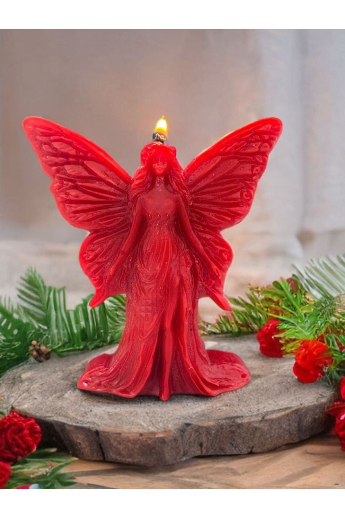 Aresmumatölyesi  Dekoratif Çiçek Kokulu Melek Şeklinde Hediyelik Mum