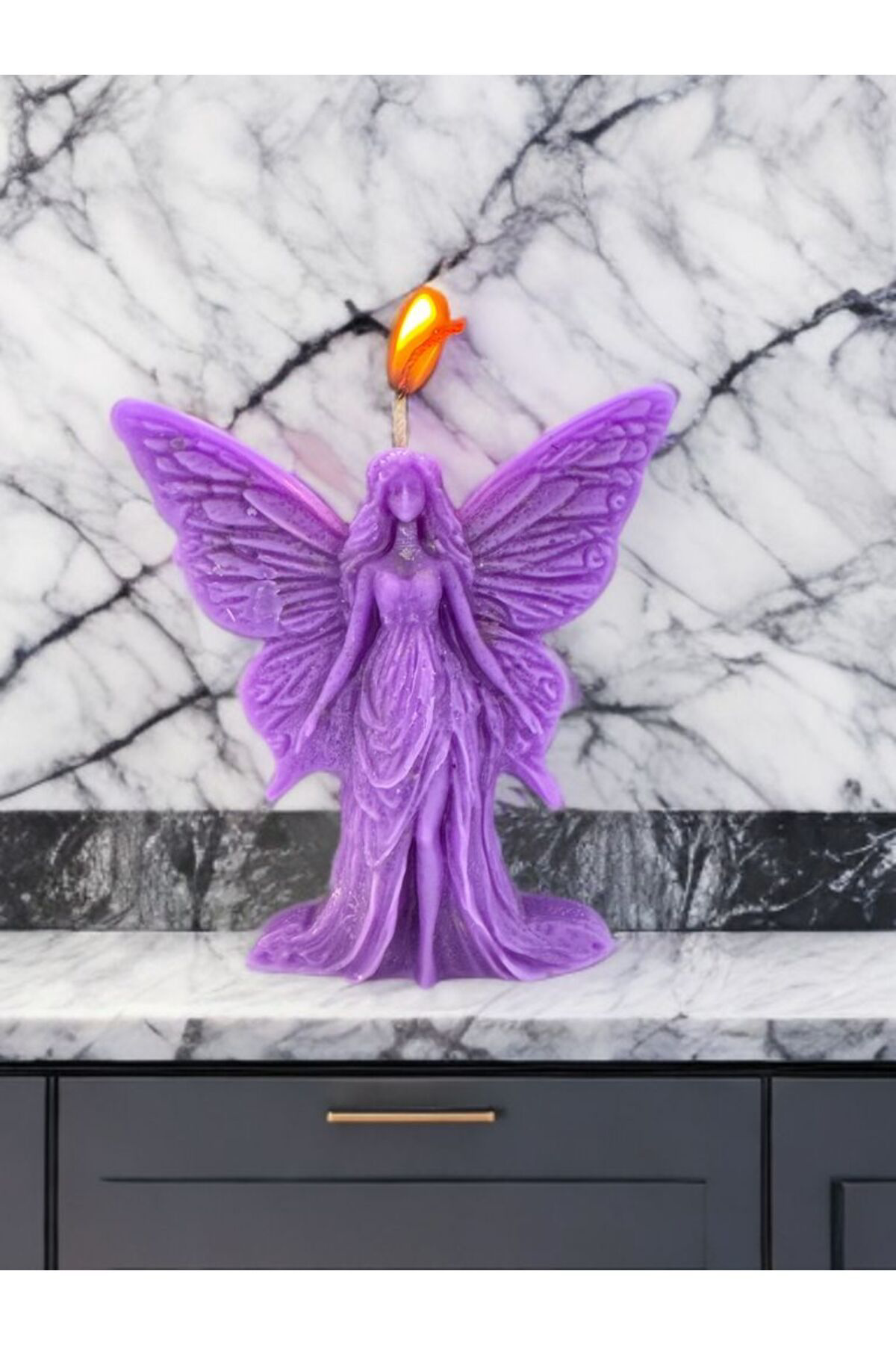 Aresmumatölyesi  Dekoratif Çiçek Kokulu Melek Şeklinde Hediyelik Mum