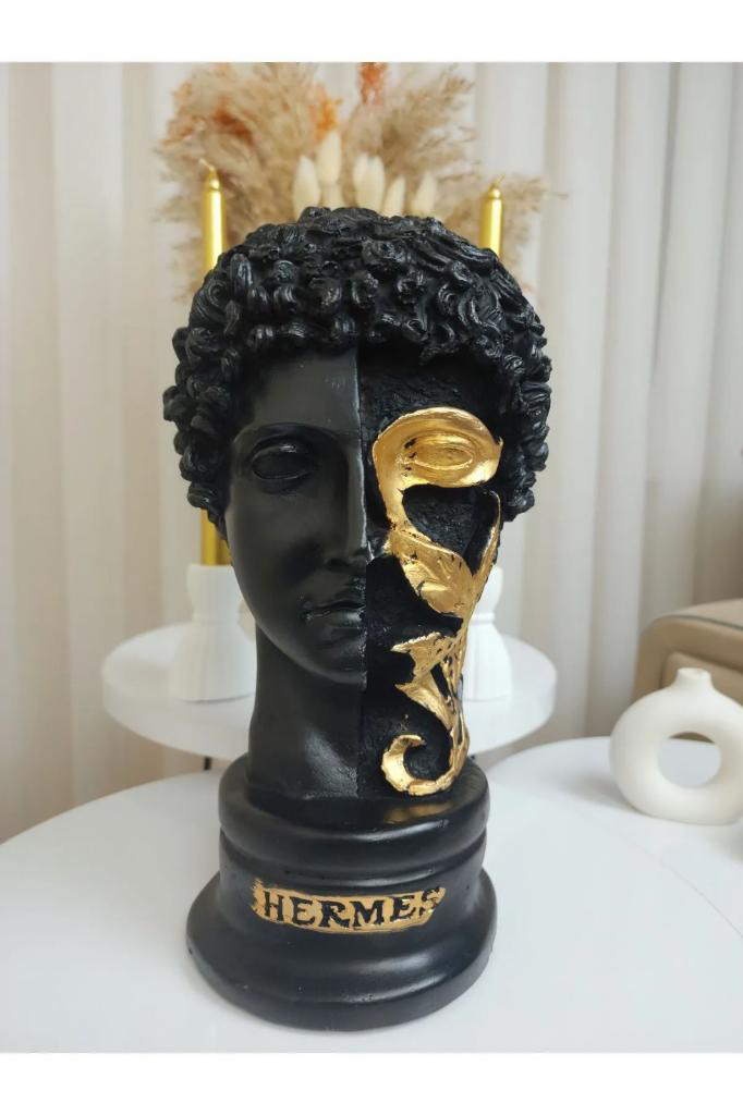 Dekoratif Çiçekli Hermess Heykel Biblo