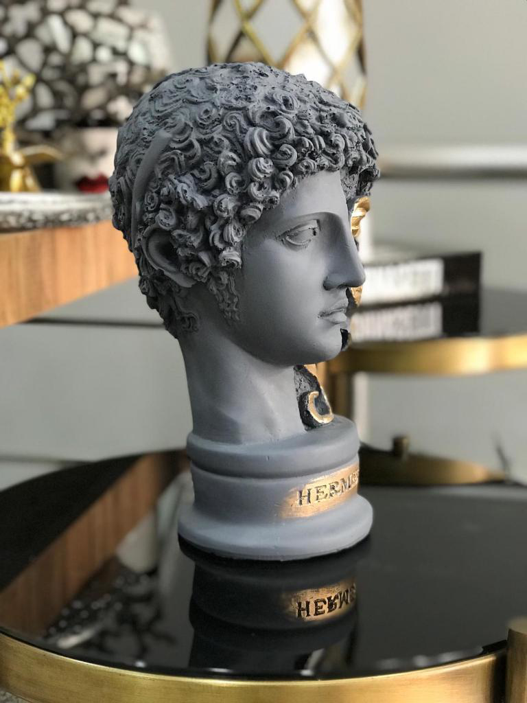 Dekoratif Çiçekli Hermess Heykel Biblo