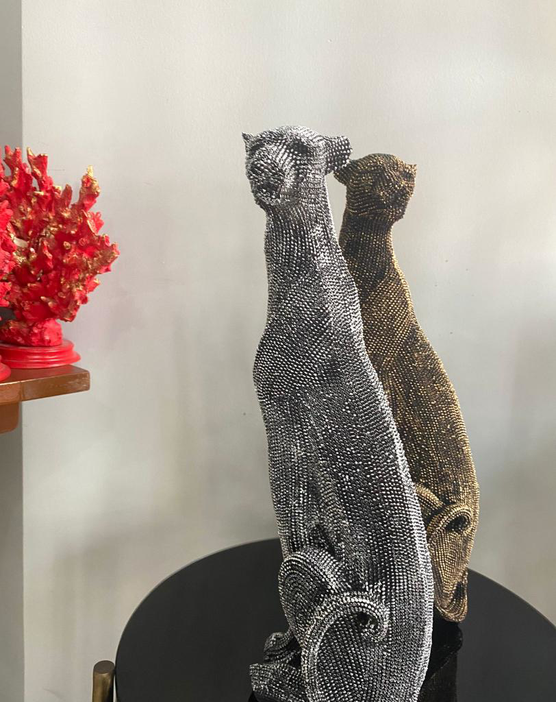 Dekoratif Çita Leopar Biblo büst Heykel