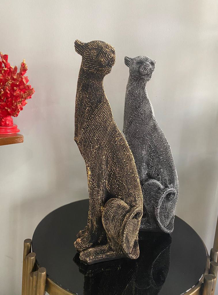 Dekoratif Çita Leopar Biblo büst Heykel