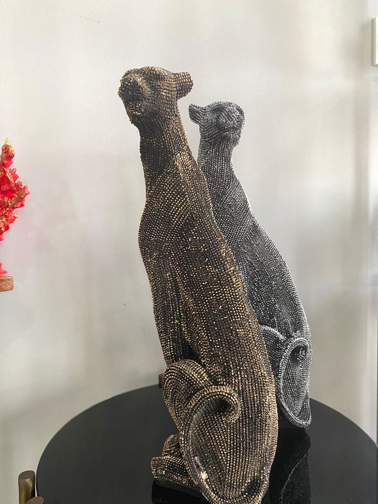 Dekoratif Çita Leopar Biblo büst Heykel