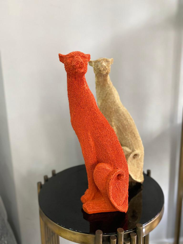Dekoratif Çita Leopar Biblo büst Heykel