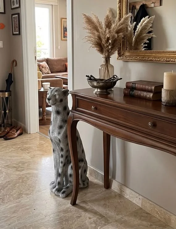 Dekoratif Çita Gümüş Rengi Leopar Desenli Biblo Puma büst Heykel 70 Cm Fiyatı, Yorumları ve Özellikleri