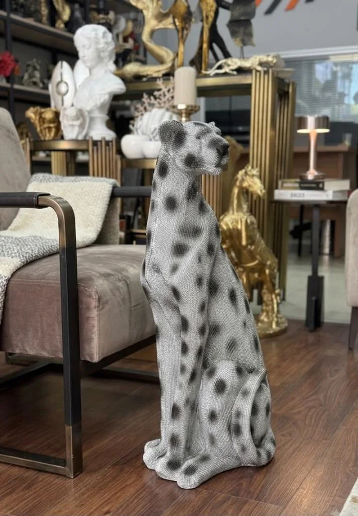 Dekoratif Çita Gümüş Rengi Leopar Desenli Biblo Puma büst Heykel 70 Cm Fiyatı, Yorumları ve Özellikleri