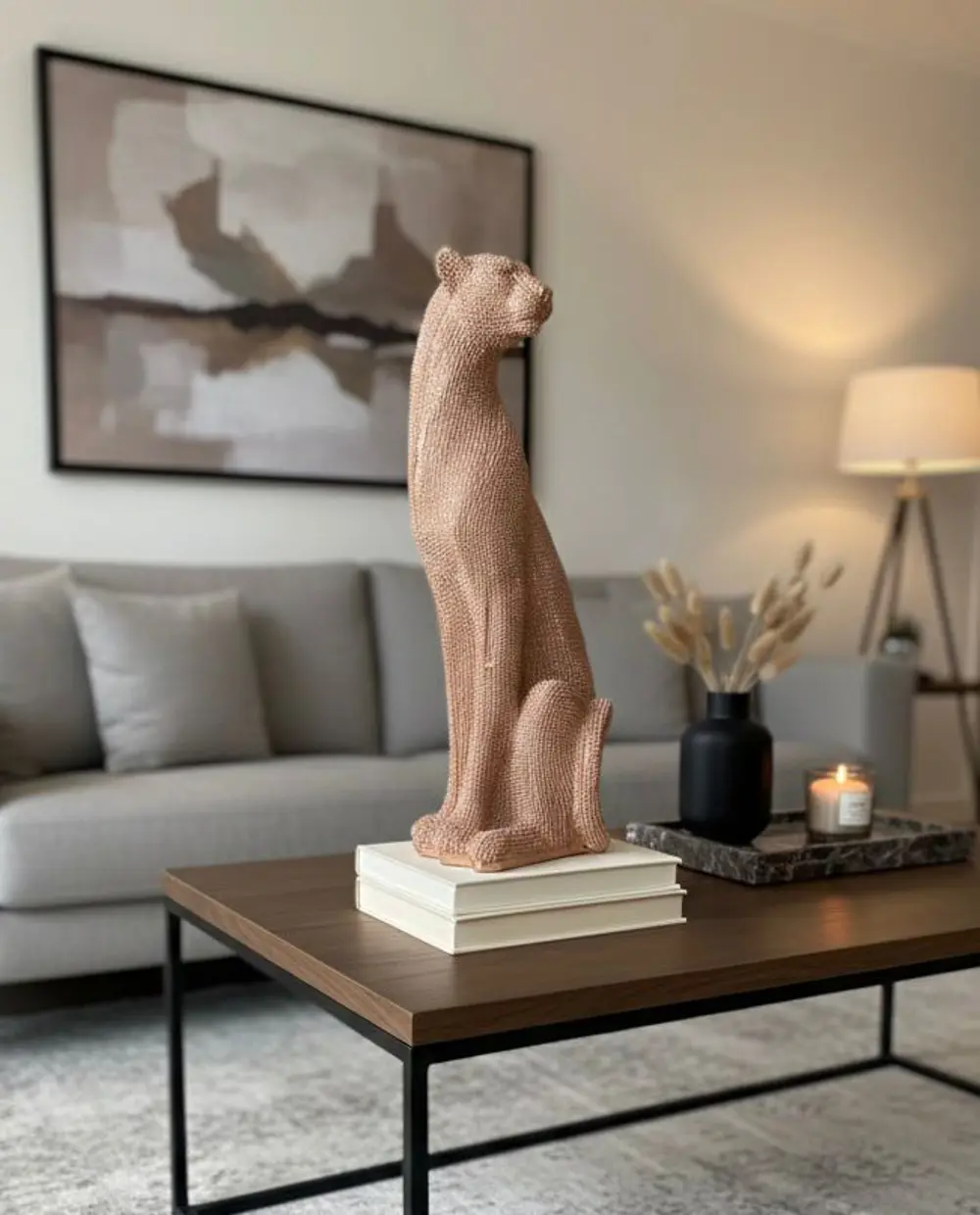 Dekoratif Çita Leopar Biblo büst Heykel