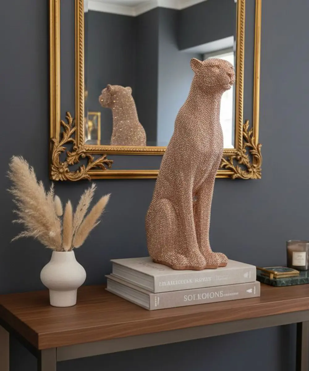 Dekoratif Çita Leopar Biblo büst Heykel
