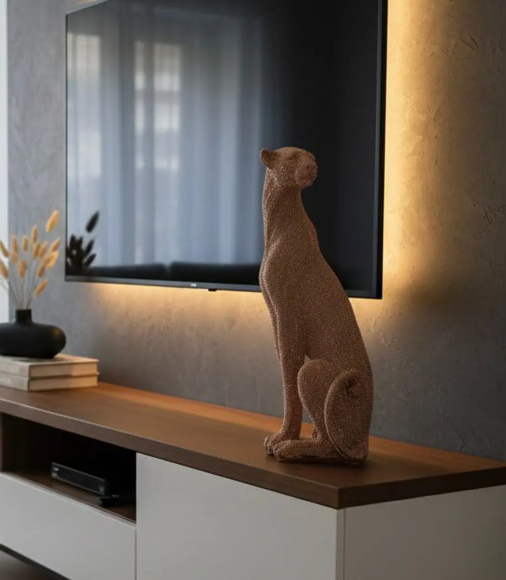 Dekoratif Çita Leopar Biblo büst Heykel