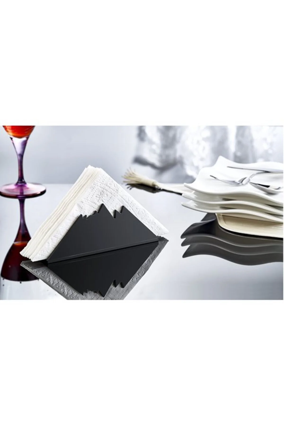 Dekoratif Dağı Görünümlü Plastik Lüks Peçetelik