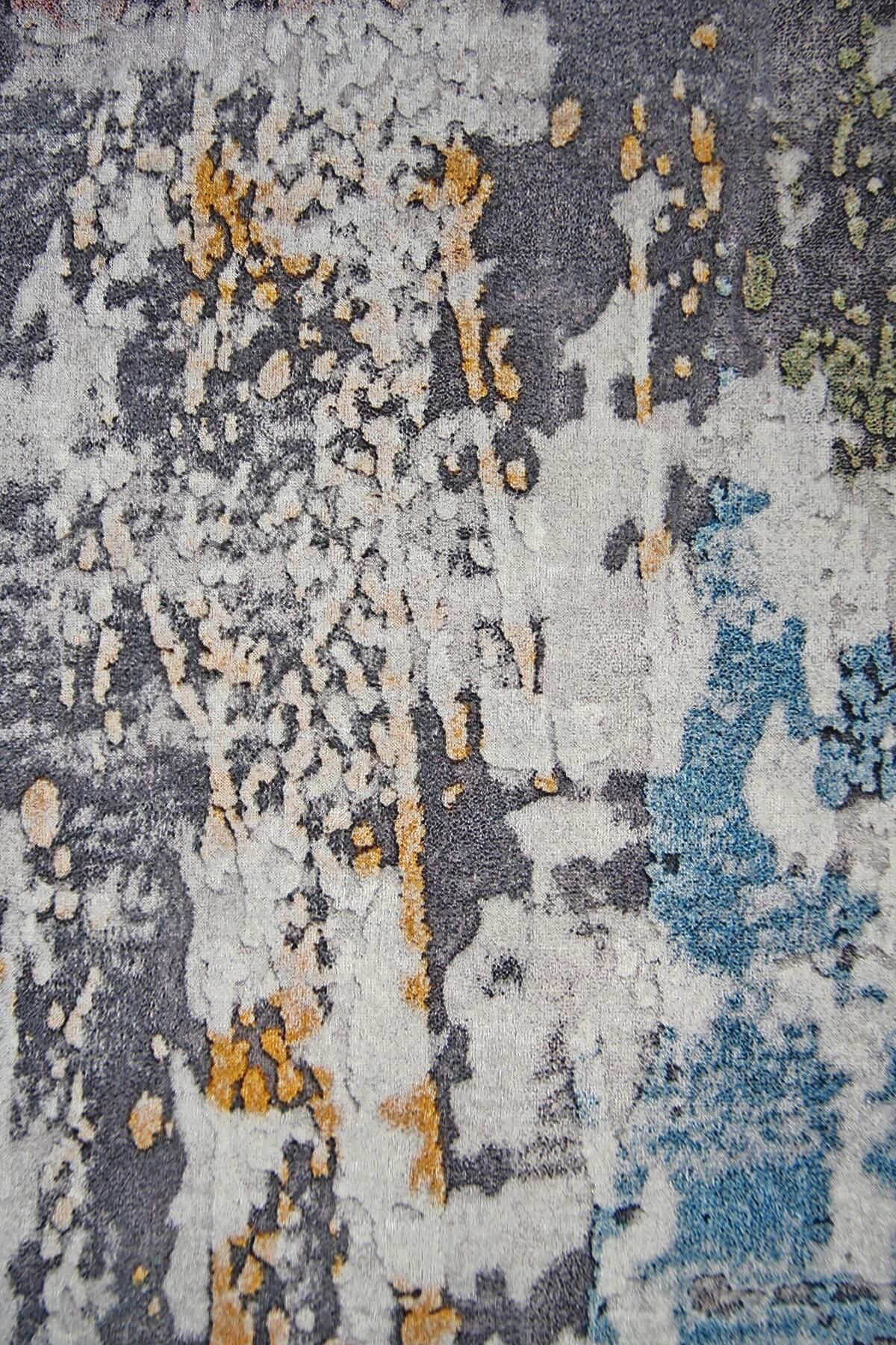 Dijidekor Dekoratif Dijital Saçaklı Oval Kesme Halı Yolluk Antialaerjik Mod