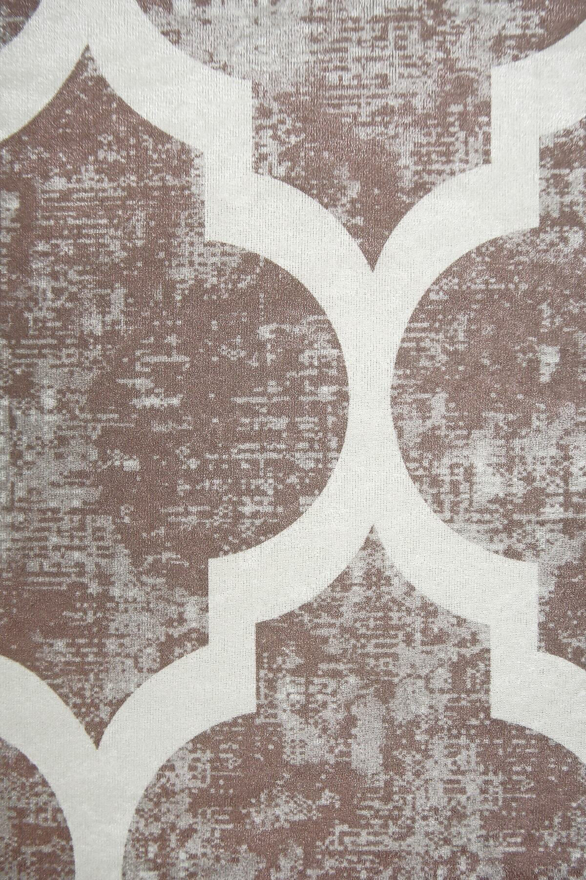 Dekoratif Dijital Saçaklı Oval Kesme Halı Yolluk Antialaerjik Maç