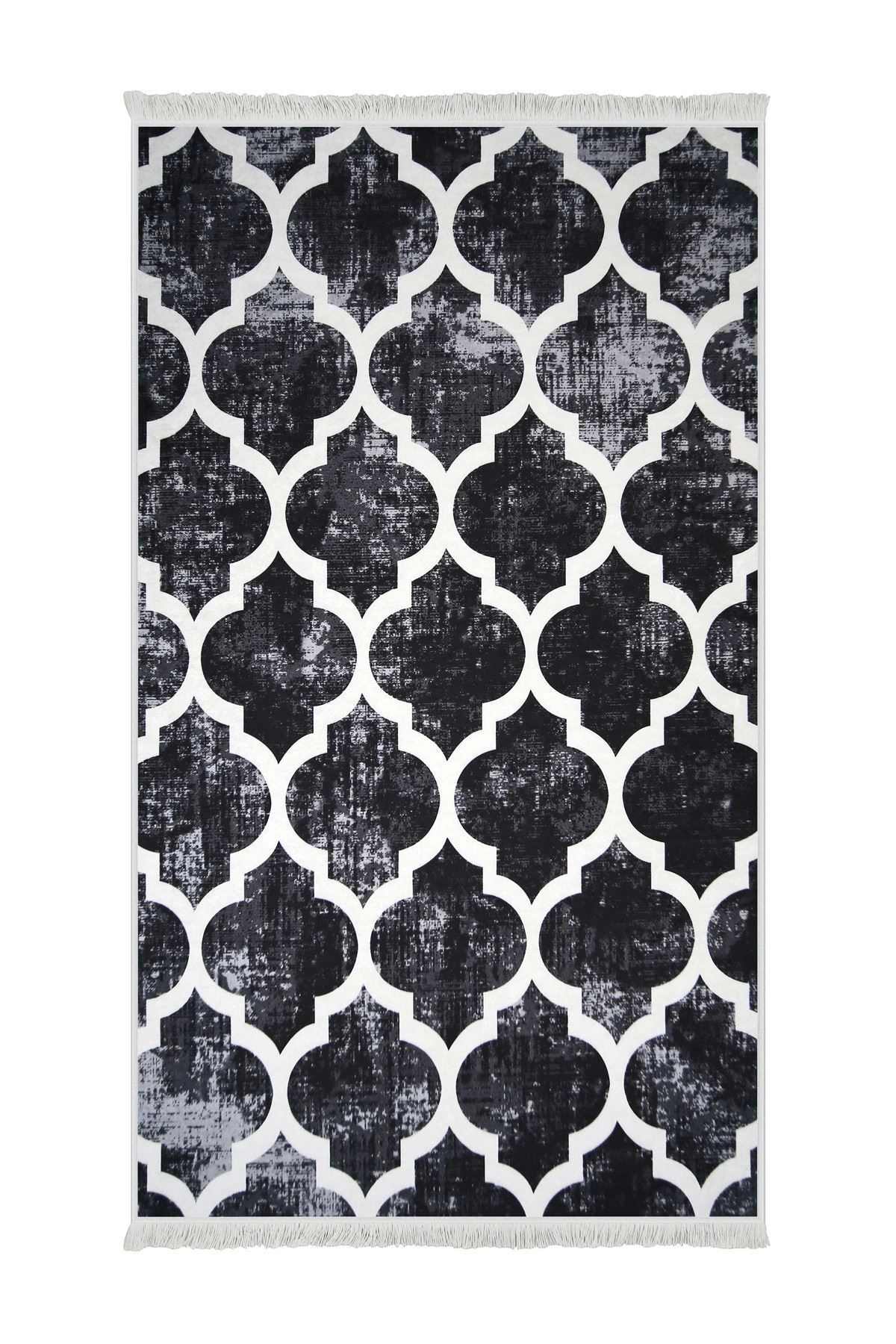 Dekoratif Dijital Saçaklı Kesme Halı Yolluk Yıkanabilir Antialaer