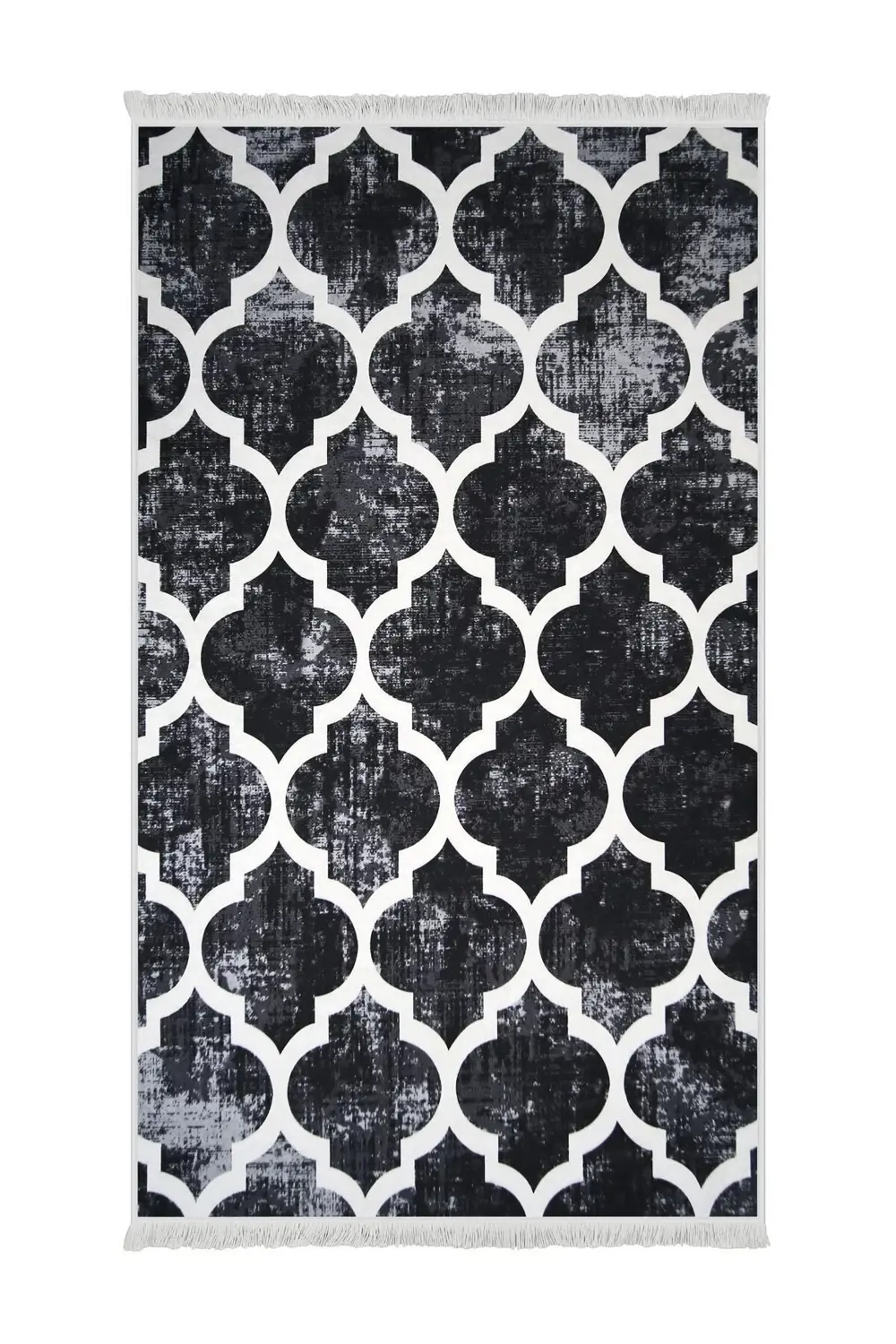 Dekoratif Dijital Saçaklı Kesme Halı Yolluk Yıkanabilir Antialaer