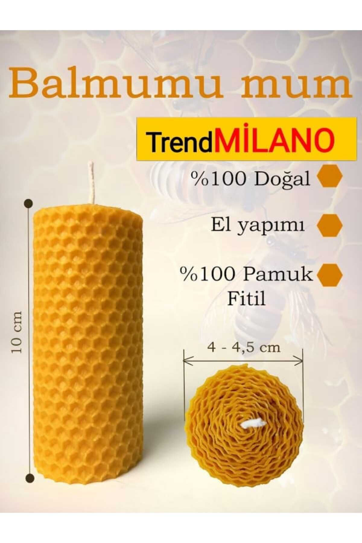Trendmilano Dekoratif Doğal Petek Balmumu Mum Üçlü Set  Hediyelik