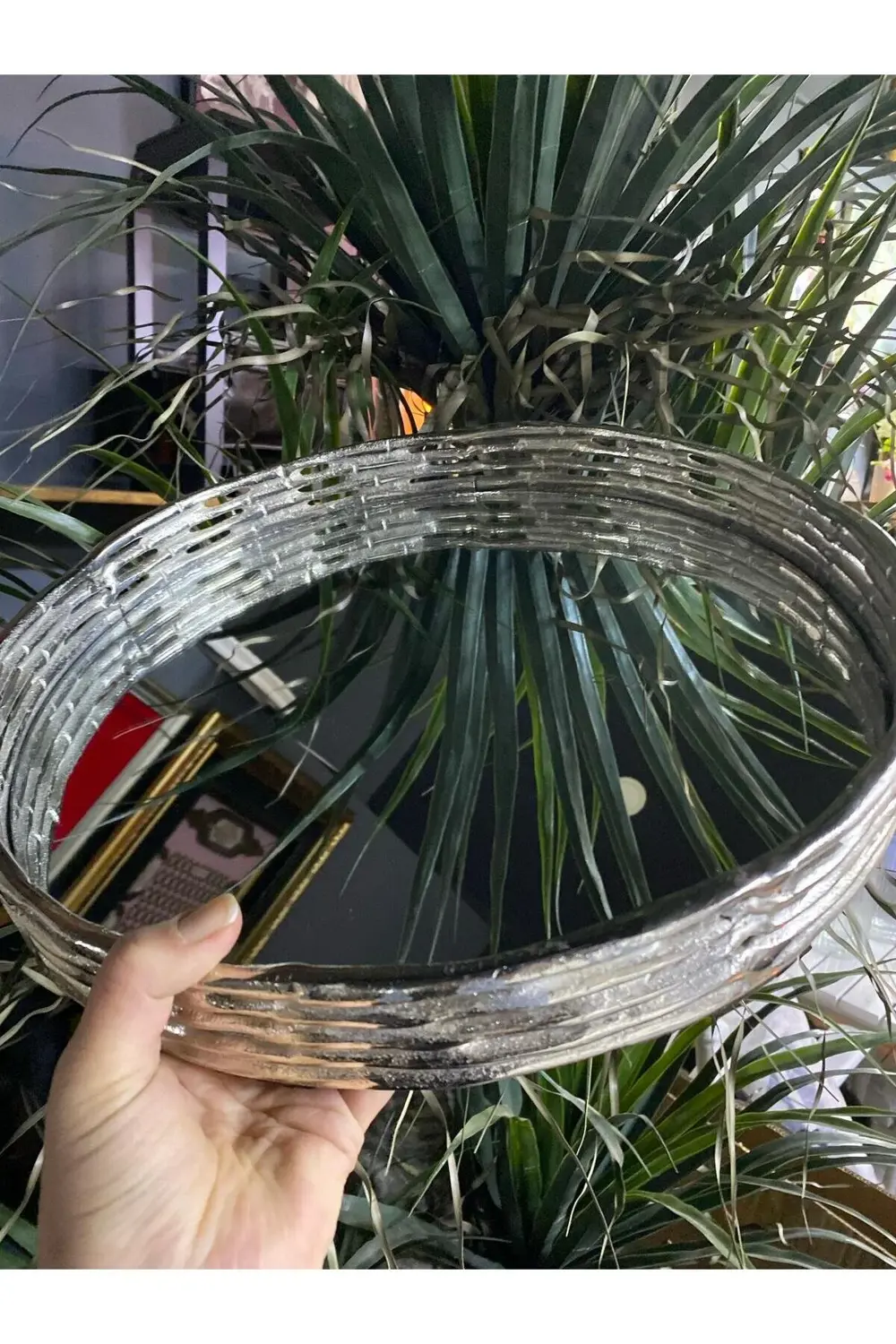 Dekoratif Döküm Aynalı Tepsi