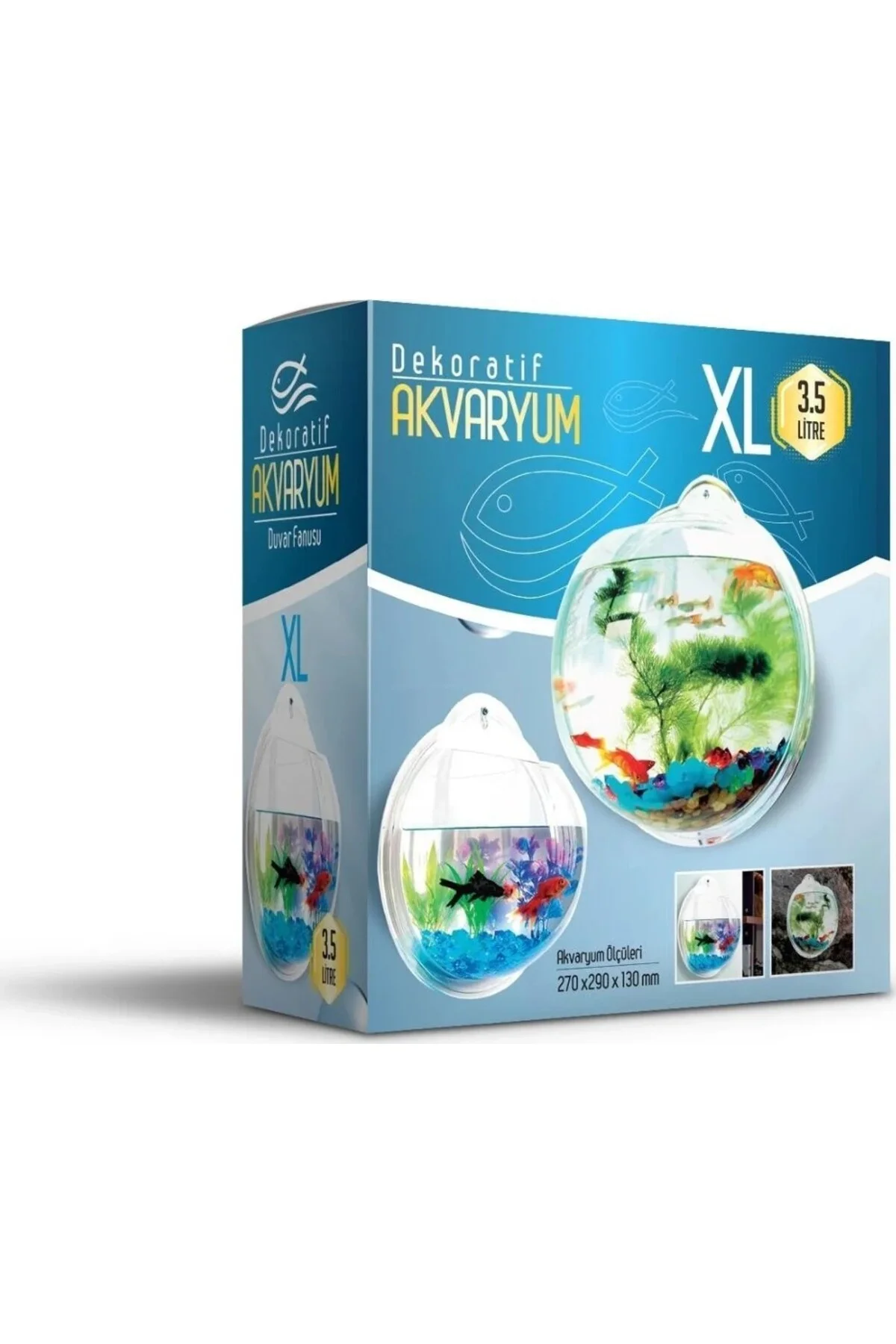 Dekoratif Duvar Akvaryumu XLarge 3.5 Litre | Modern Duvar Fanusu