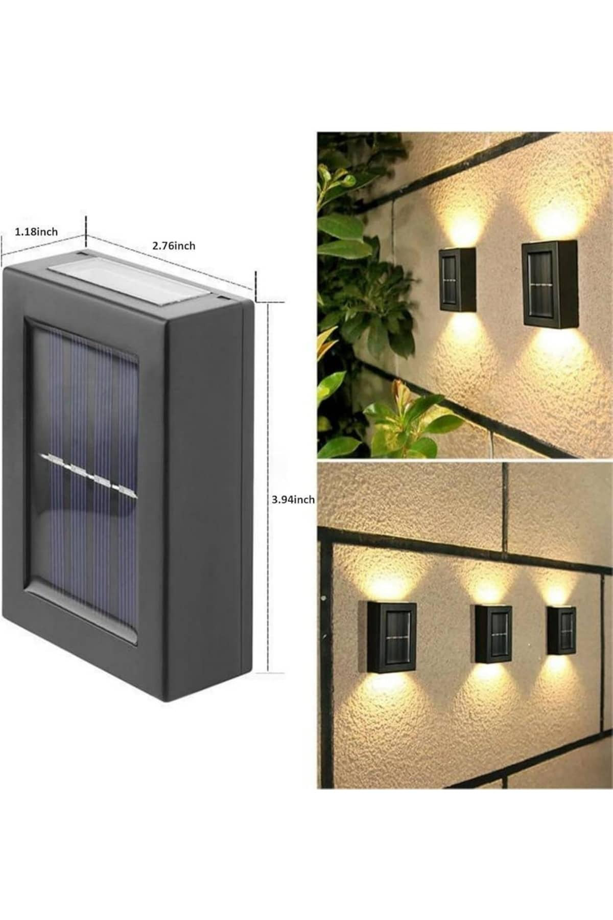 Dekoratif Duvar Lambası Solar Güneş Enerjili Bahçe Aydınlatması -