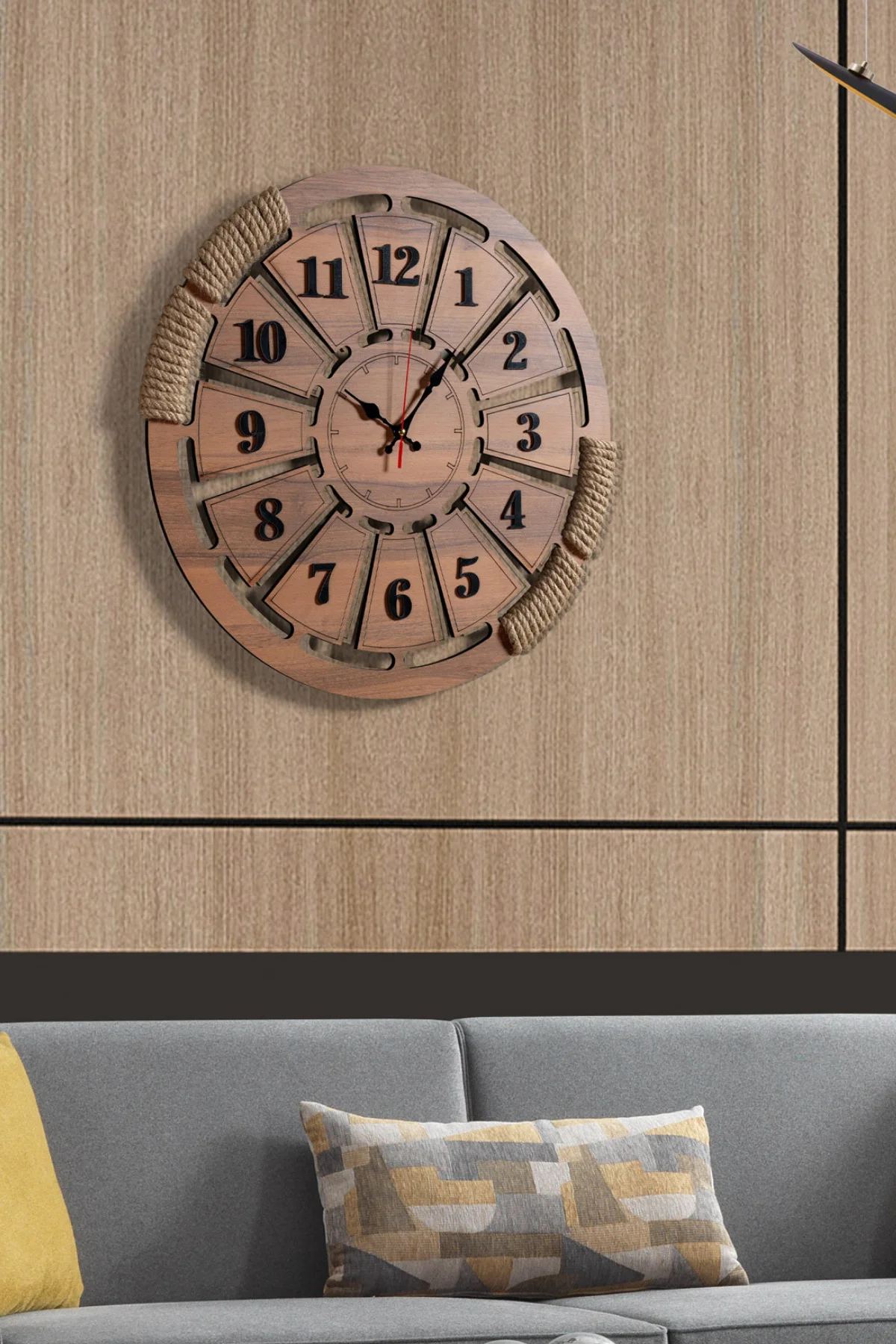 Dekoratif Duvar Saati Ahşap Büyük (60 x 60)