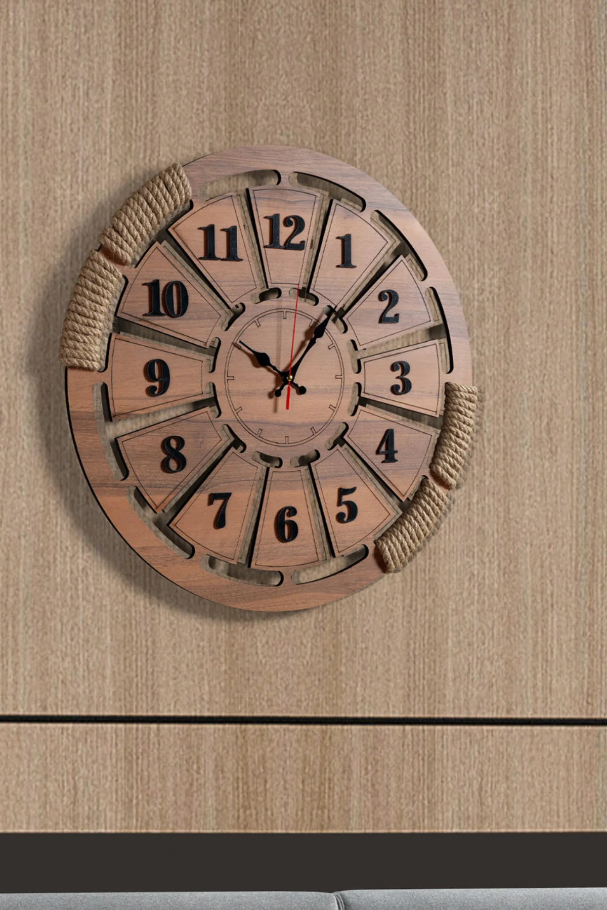 Dekoratif Duvar Saati Ahşap Büyük (60 x 60)