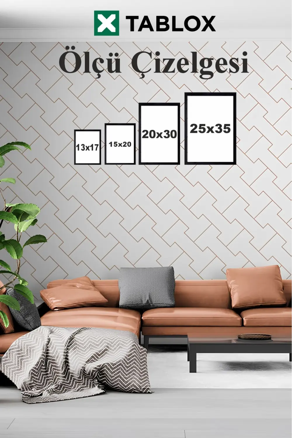 "Dekoratif Duvar Sanatı" 6'Parça Çerçeve Görünümlü Modern MDF Tab