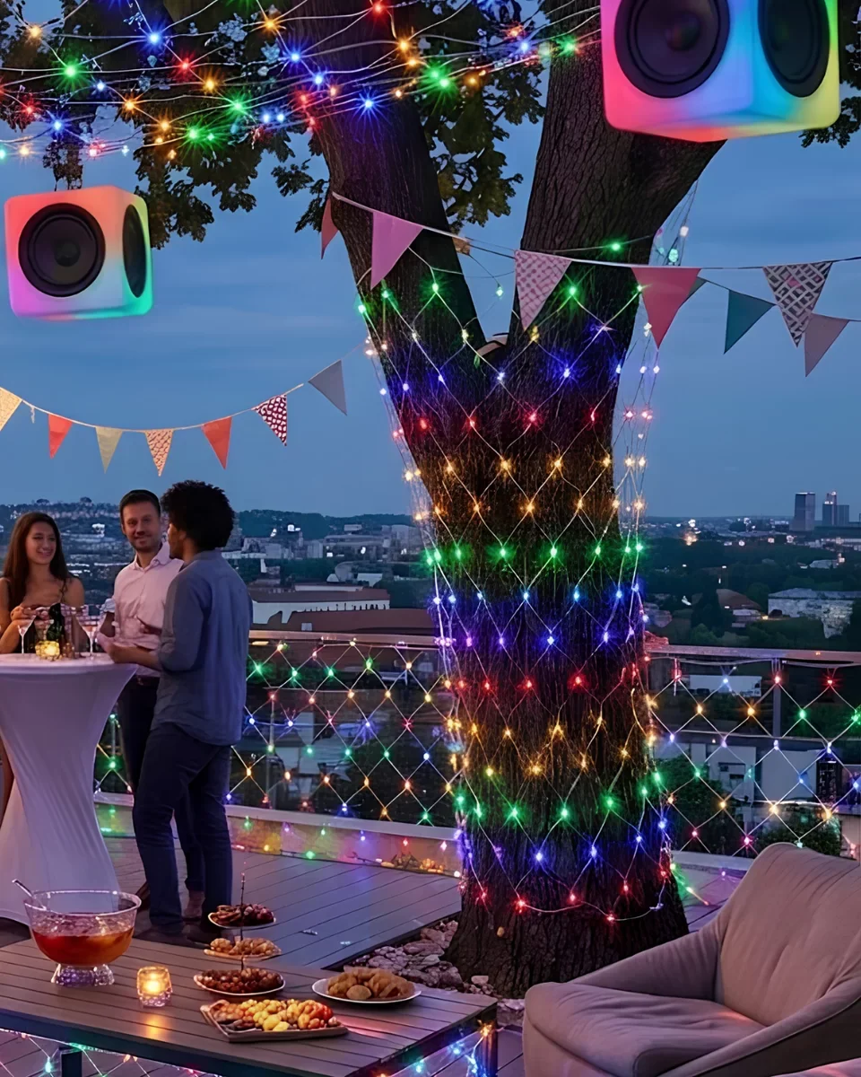 Dekoratif File LED Işık Ağ Tasarımlı Ortam Aydınlatma Süs Lambası - Balkon ve Bahçe İçin Enerji Tasarruflu Mesh Işıklar