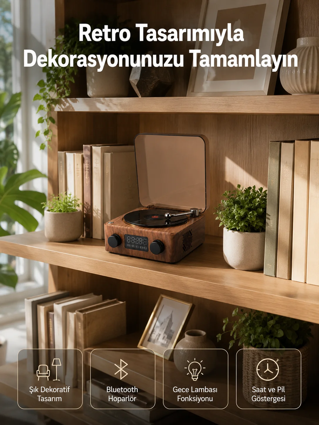 Dekoratif Gece Işıklı Bluetooth Hoparlör – Saatli Tasarım Yeni Nesil Dekoratif Gece Işıklı Bluetooth Hoparlör – Saatli Tasarım Yeni Nesil
