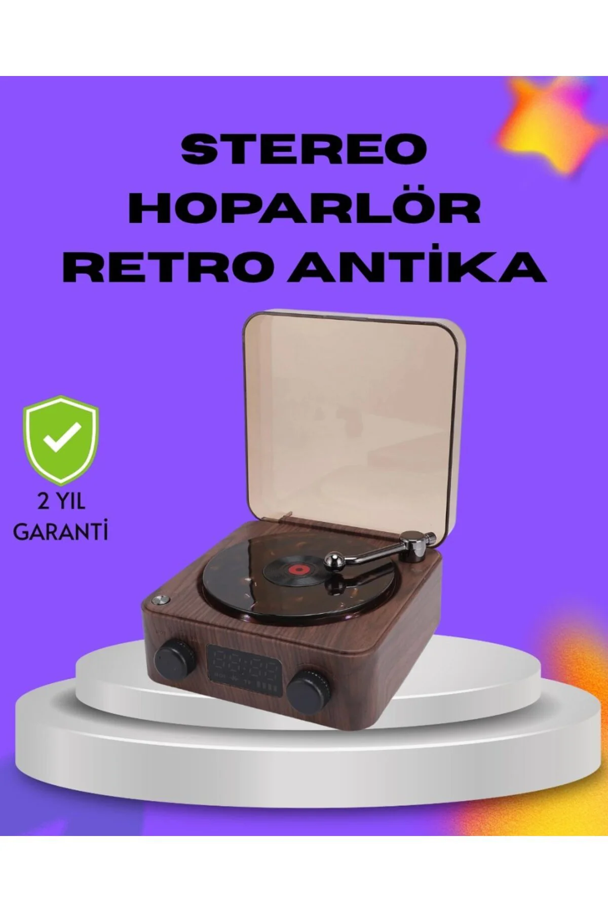 Dekoratif Gece Işıklı Bluetooth Hoparlör – Saatli Tasarım
