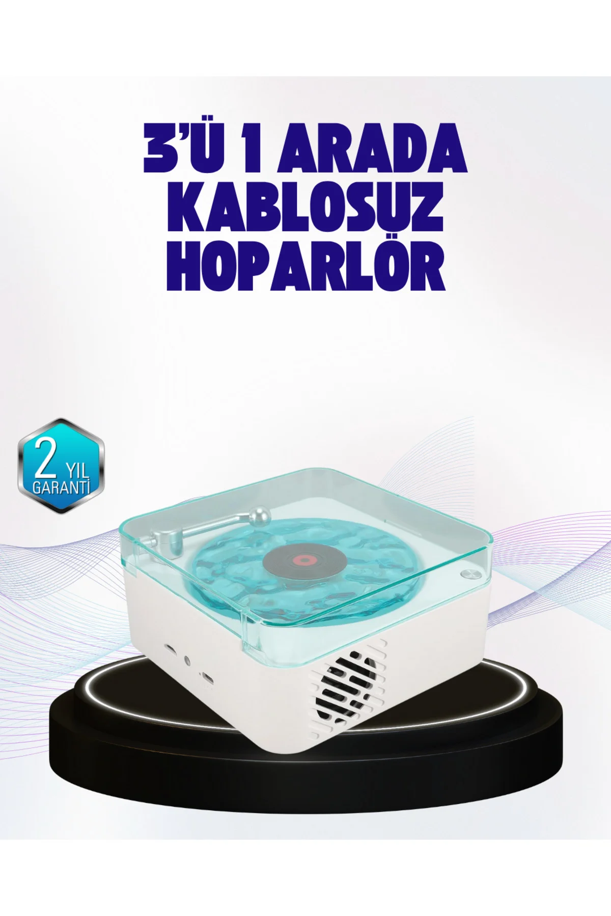 Dekoratif Gece Işıklı Bluetooth Hoparlör – Zaman ve Pil Ekranlı