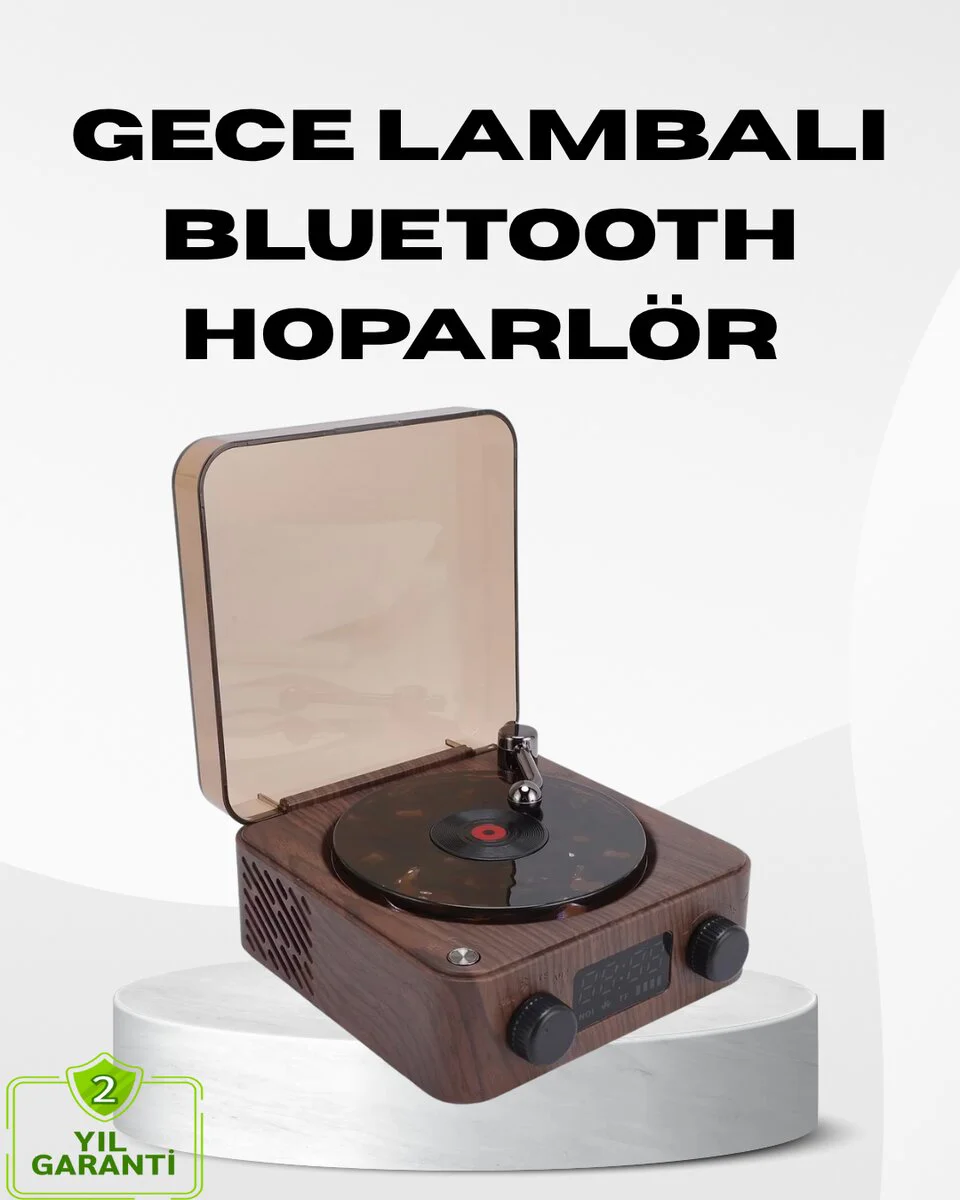 Dekoratif Gece Lambası Bluetooth Hoparlör ve Dijital Saat - Çok Yönlü Sesli Aydınlatma