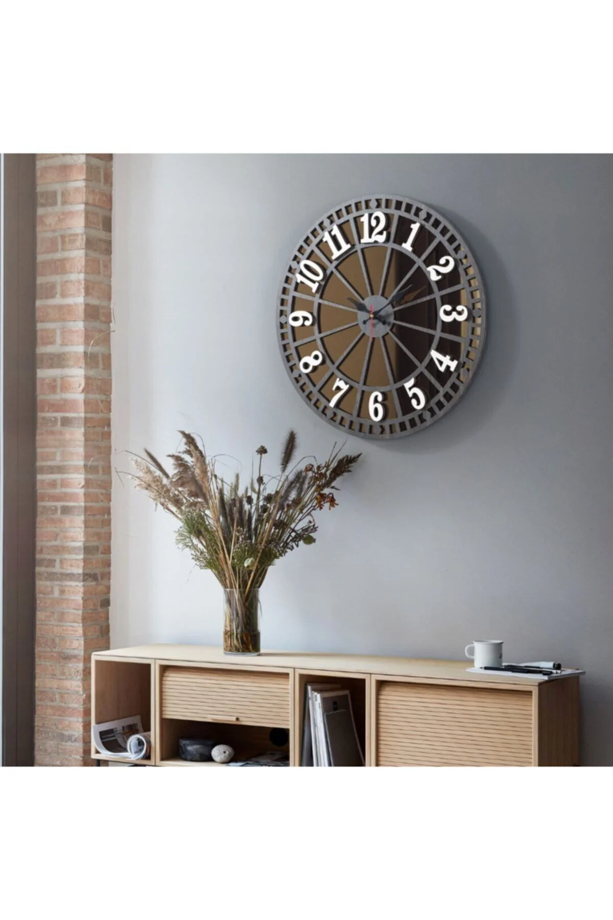 Dekoratif Gerçek Aynalı Duvar Saati