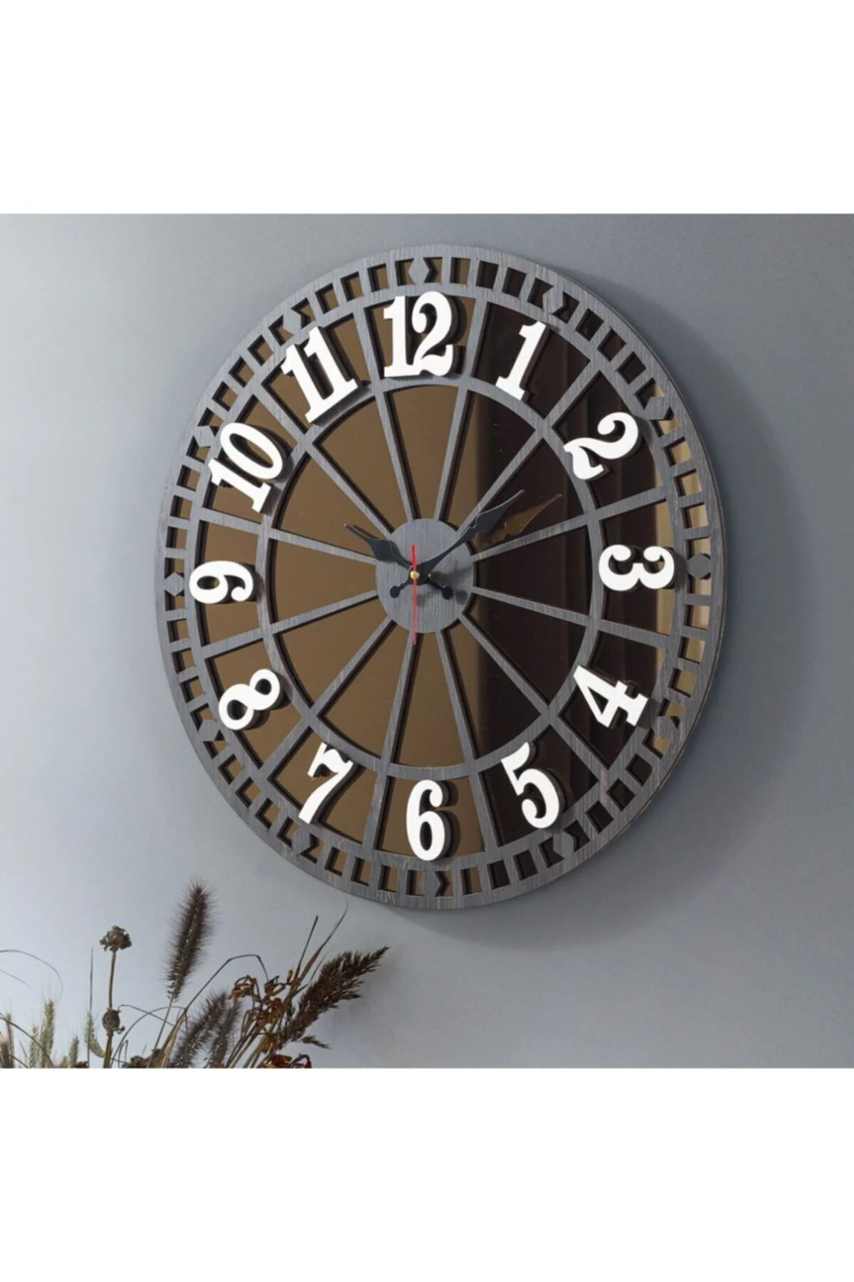 Dekoratif Gerçek Aynalı Duvar Saati