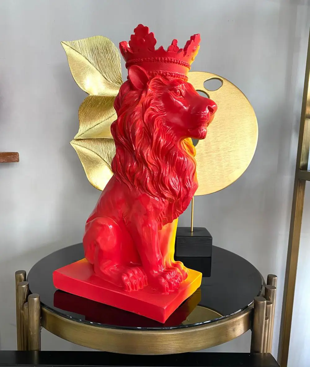 Dekoratif Glatasaray Temalı Aslan Biblo Sarı Kırmızı Figür Aslan