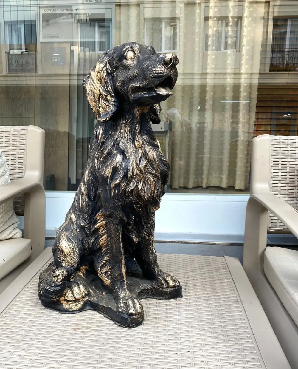 Dekoratif  Golden Köpek Biblo Avcı Köpeği Heykel