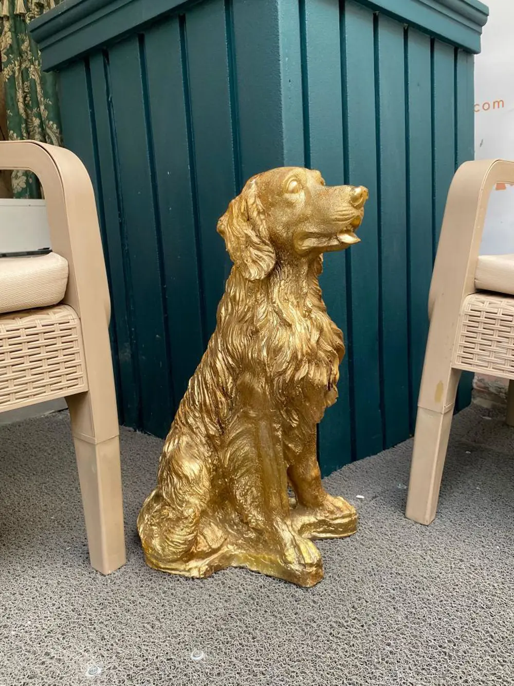 Dekoratif  Golden Köpek Biblo Avcı Köpeği Heykel