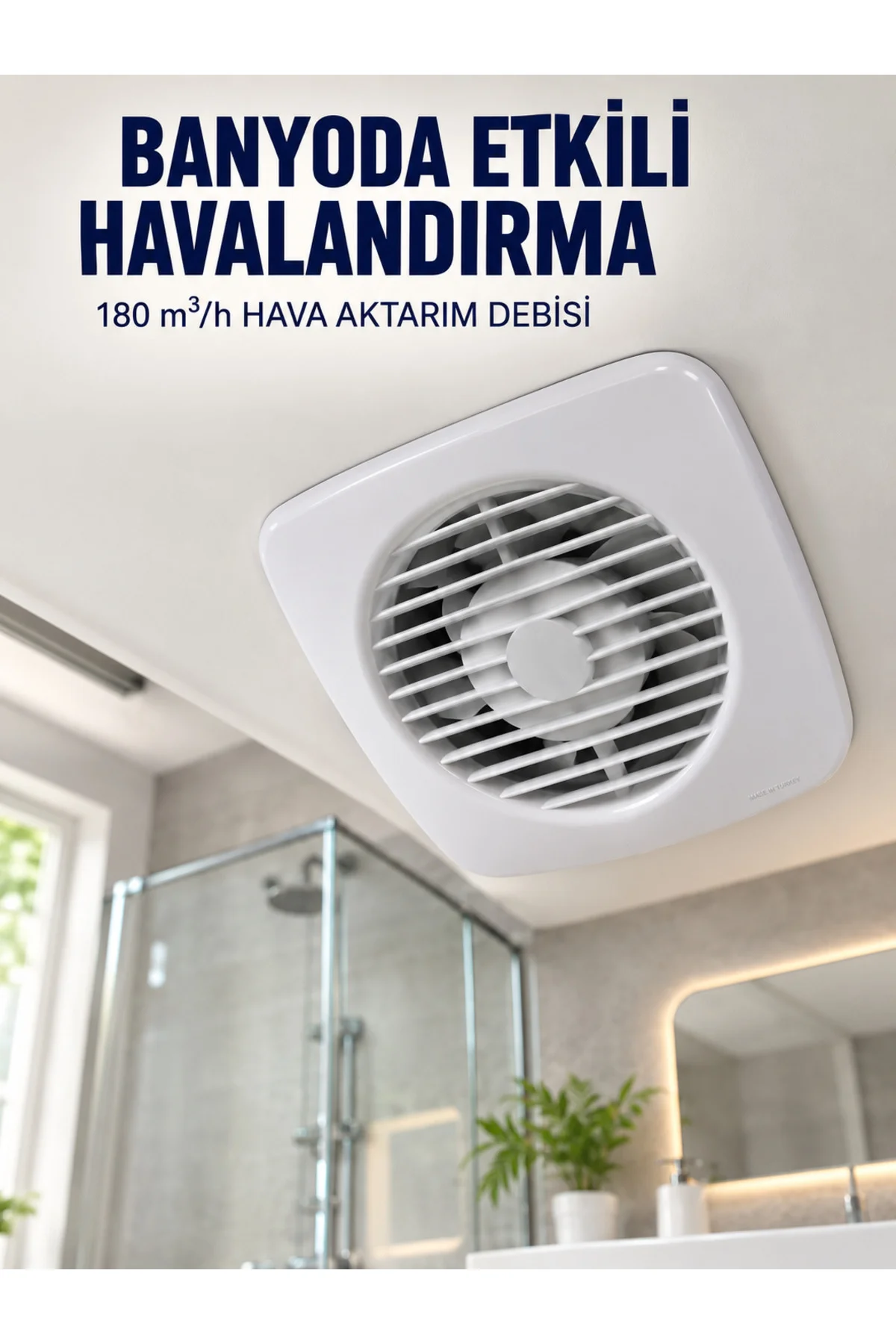 Dekoratif Havalandırma Aspiratörü 120 mm 180 m³/h Duvar ve Tavan Montajlı Dekoratif Havalandırma Aspiratörü 120 mm 180 m³/h Duvar ve Tavan Montajlı