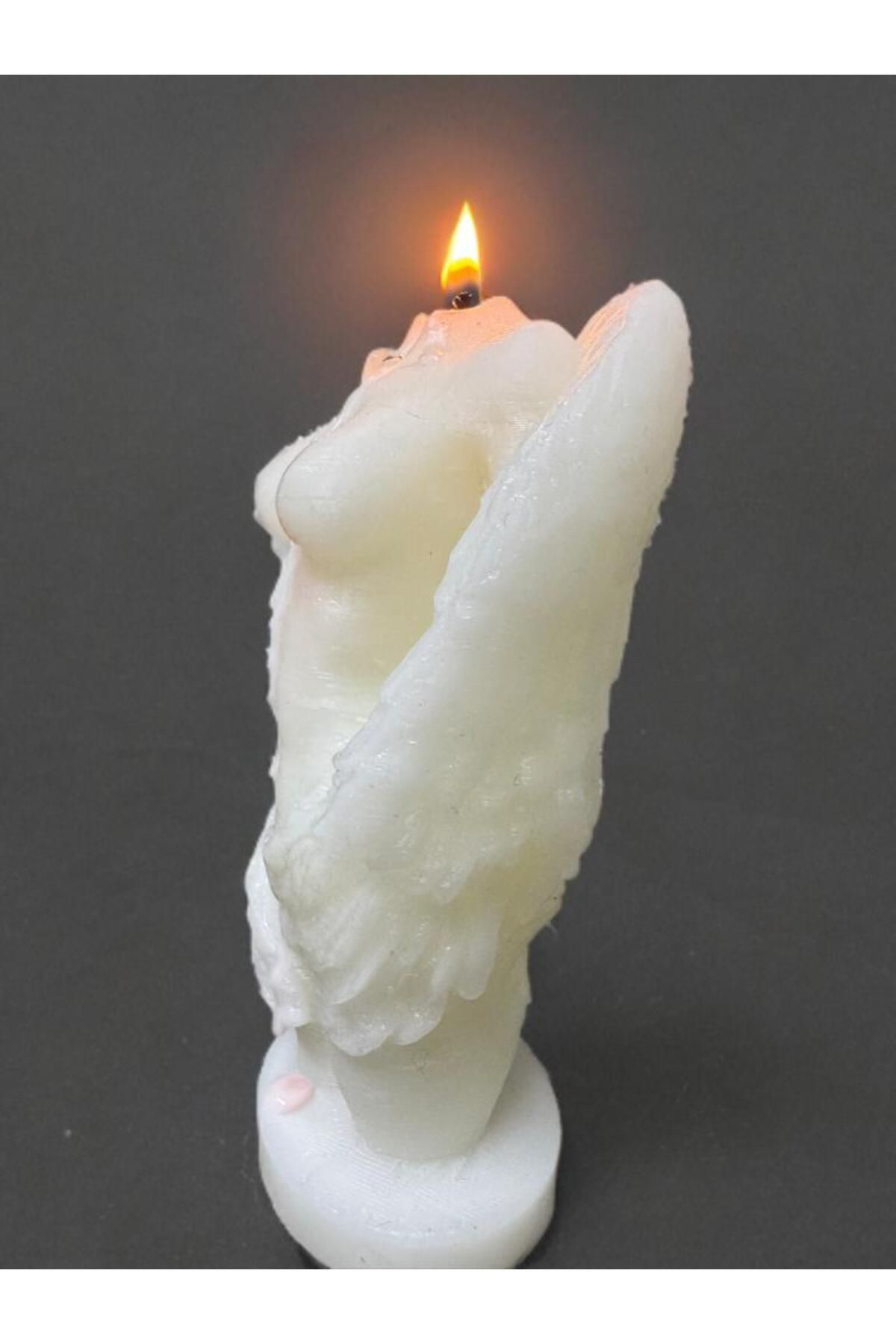 Aresmumatölyesi  Dekoratif Hediyelik Melek Kanatlı Kadın Figürlü Mum 200 Gr