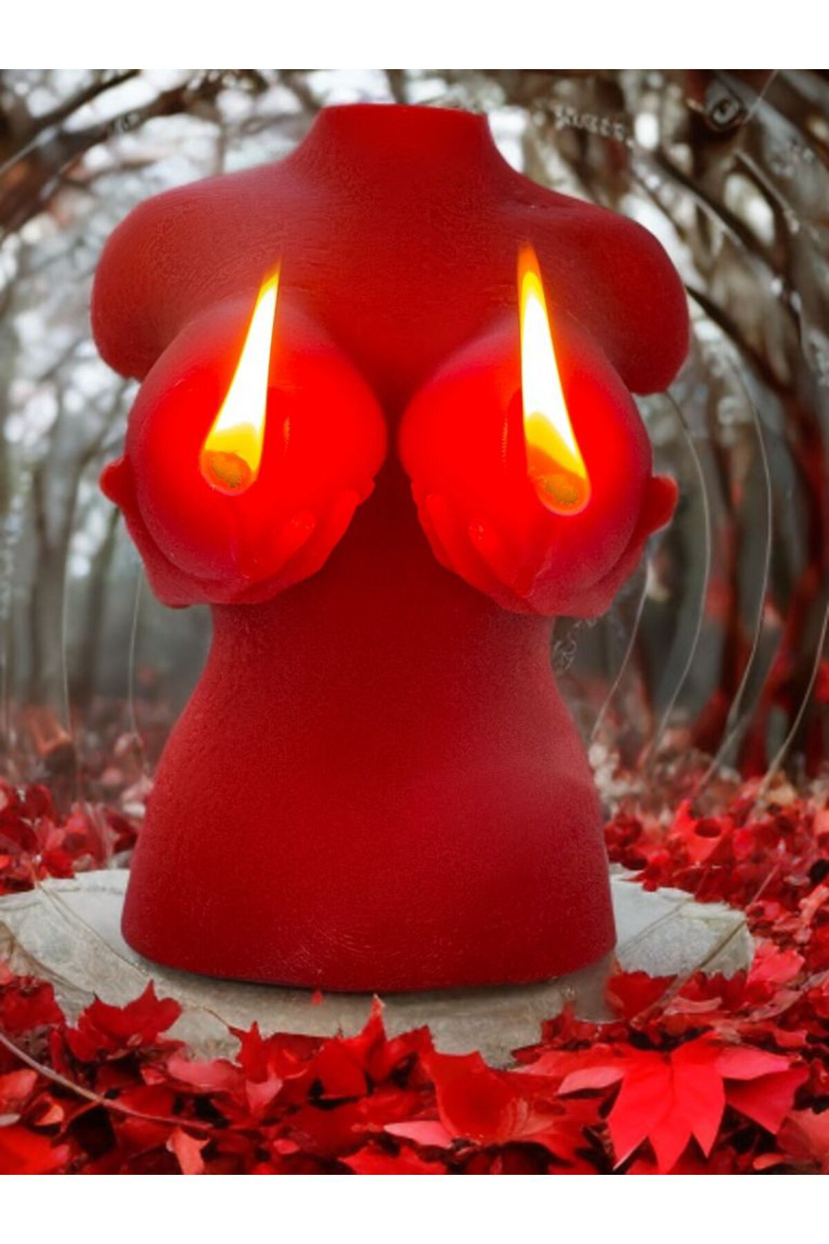 Aresmumatölyesi  Dekoratif Hediyelik Kokulu Memeli Büyük Boy 300 Gr Kadin Mum