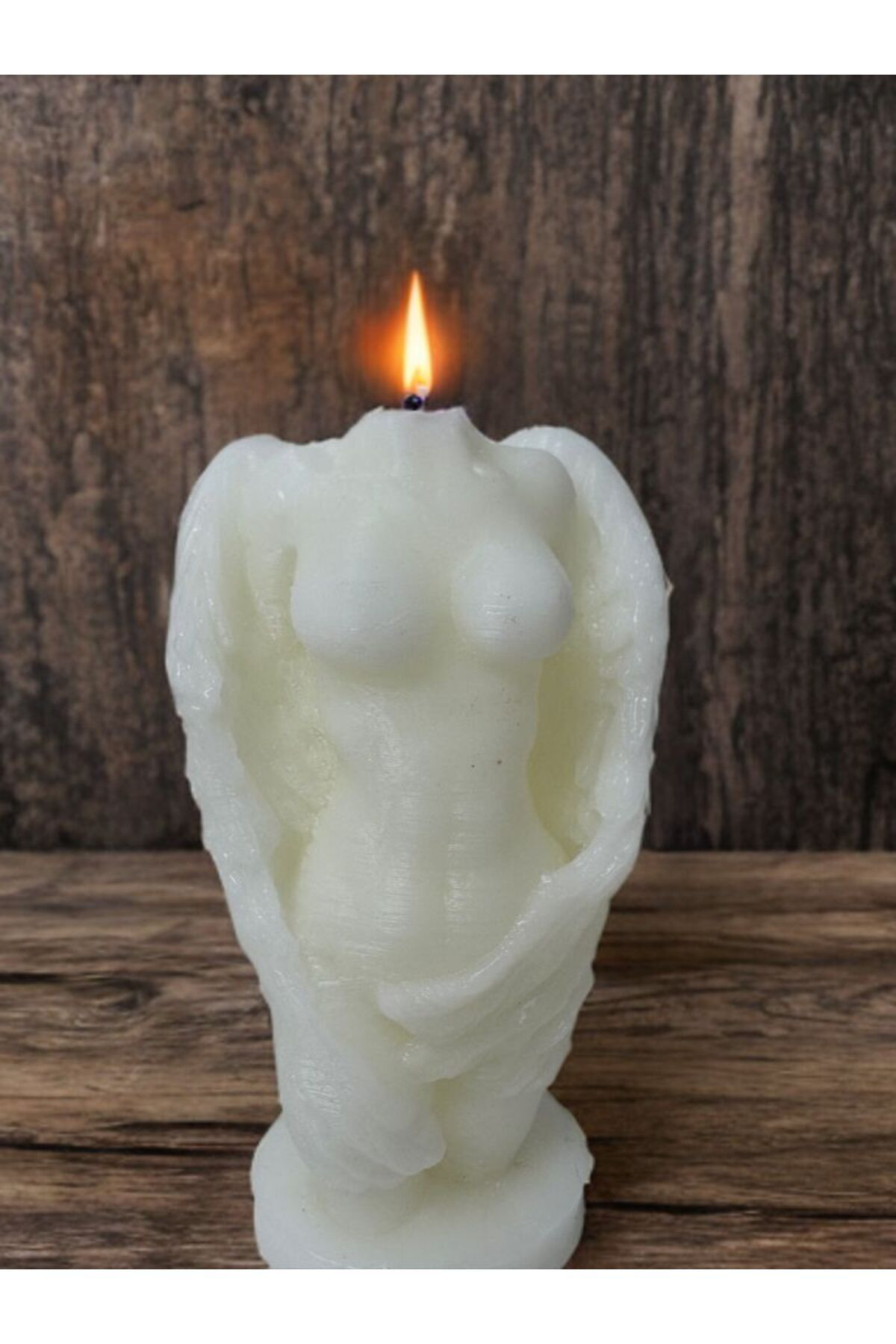 Aresmumatölyesi  Dekoratif Hediyelik Melek Kanatlı Kadın Figürlü Mum 200 Gr