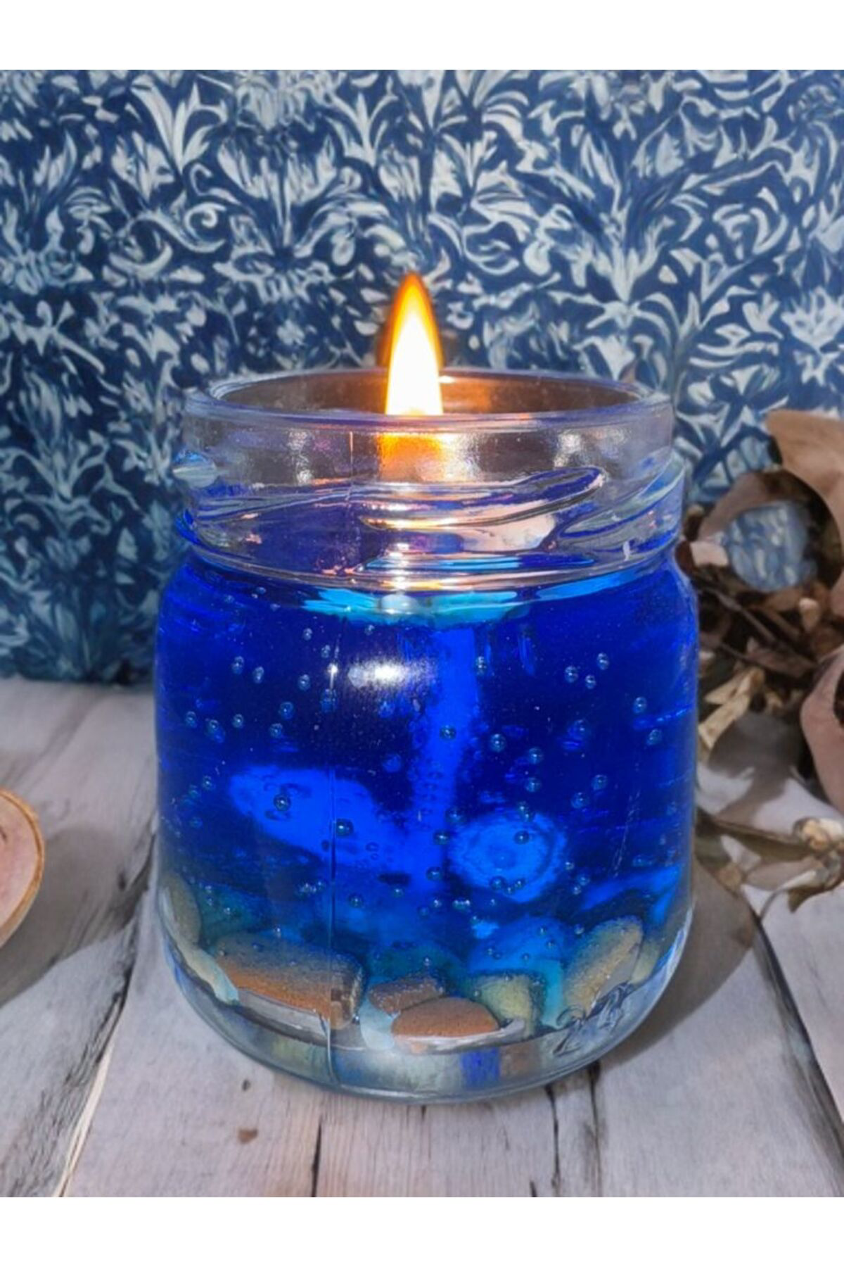 Aresmumatölyesi  Dekoratif Hediyelik Okyanus Kokulu Deniz Kabuklu Mavi Jel 40 Cc K