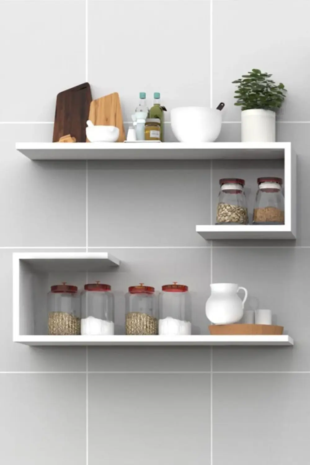 Concept Aksesuar Dekoratif İkili J Mutfak Duvar Rafı