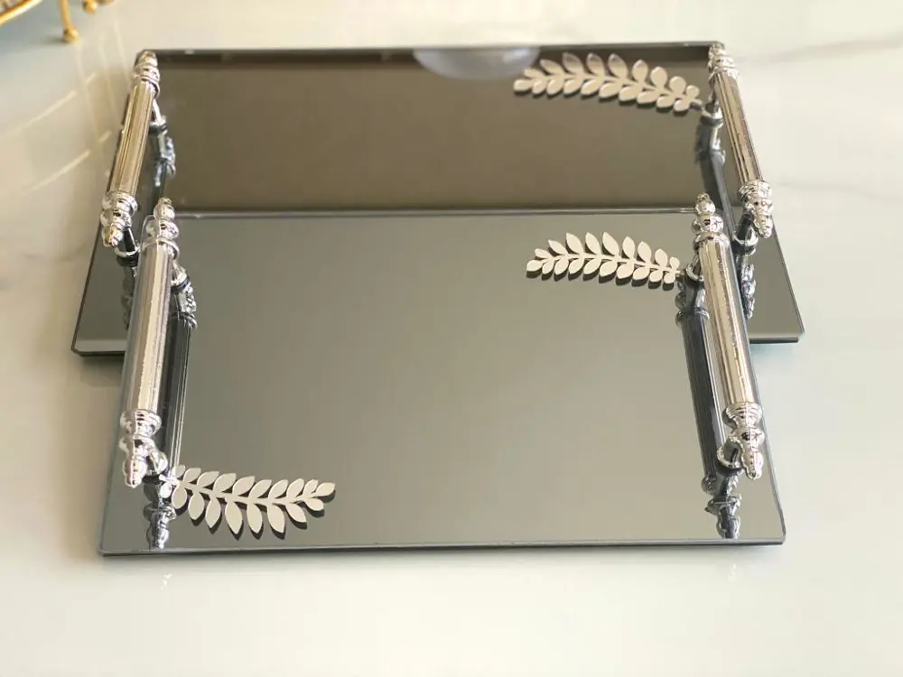 Dekoratif İkili Söz Tepsisi Nişan Tepsisi Damat Kahve Tepsisi