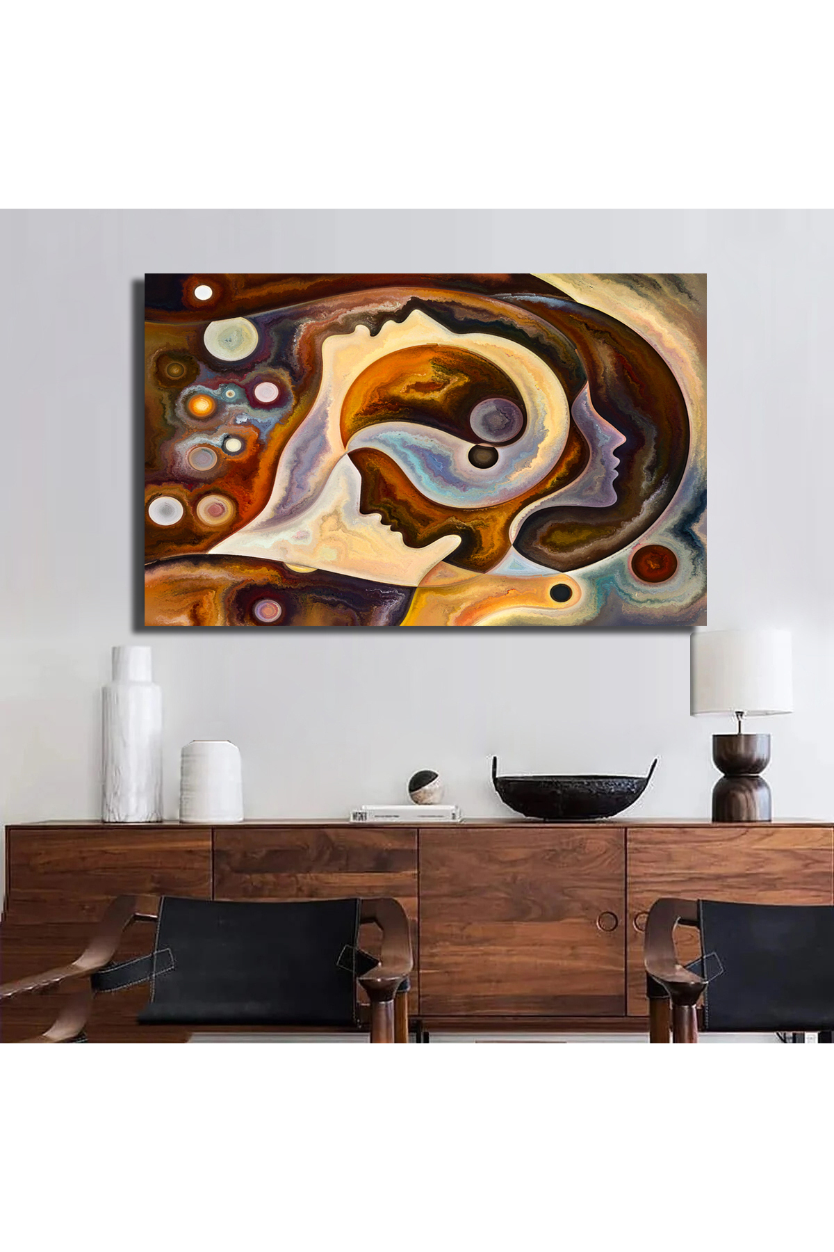 Korkmazkanvas Dekoratif İnsan Yüzlerinden Yapılmış Doku Serisi. Kanvas Tablo