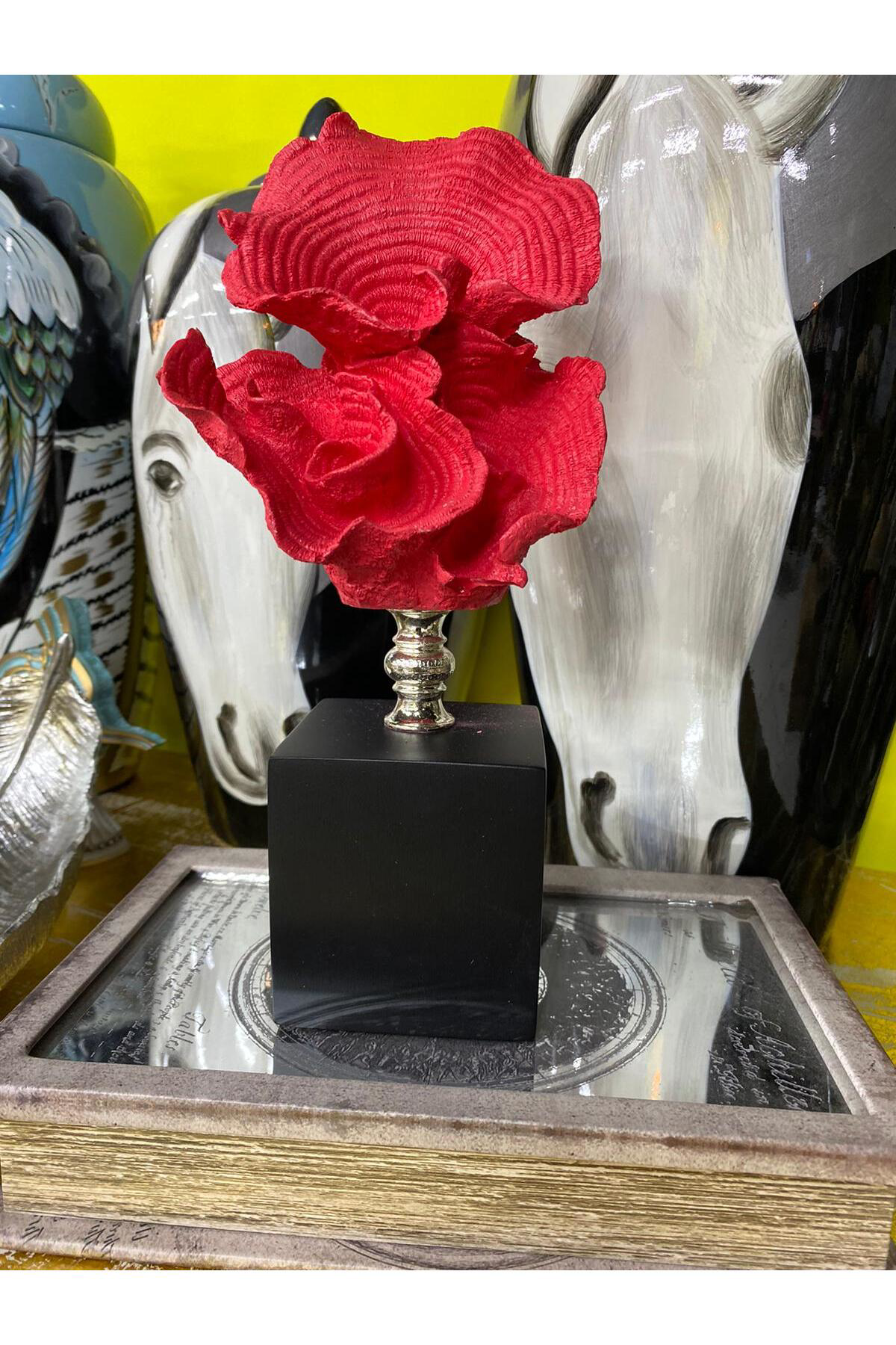 Dekoratif Kaideli Mercan  Kırmızı 27cm