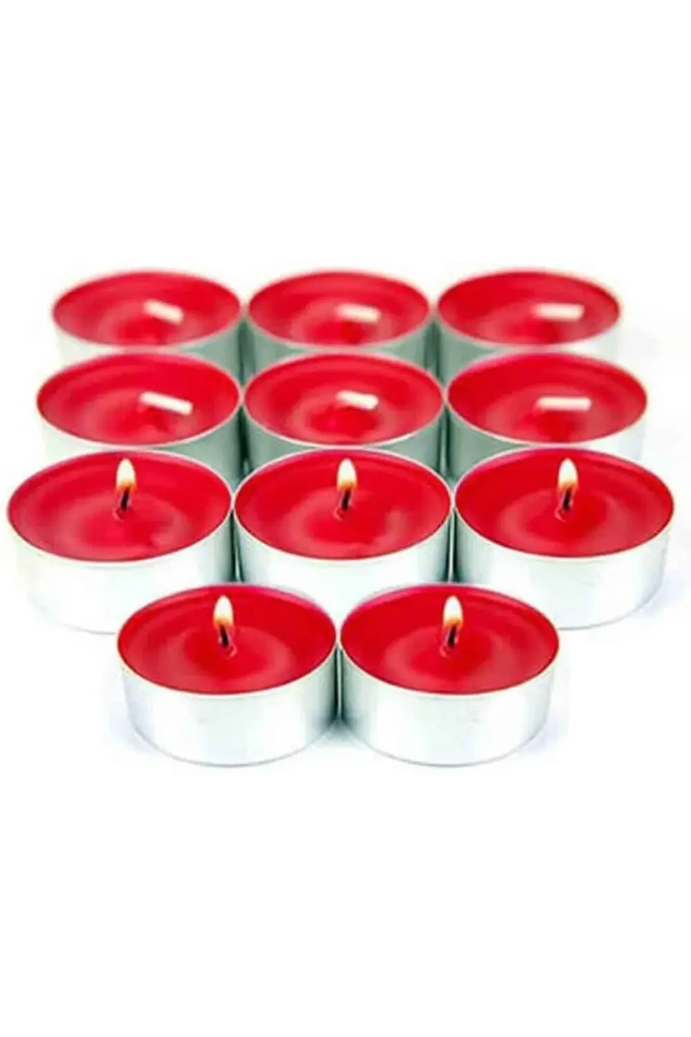 Dekoratif Kırmızı Renkli Tealight Mum, 10'lu Paket 1194891