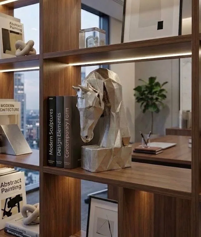 Dekoratif Kitap Tutucu Gümüş Kübit At Figürlü Biblo