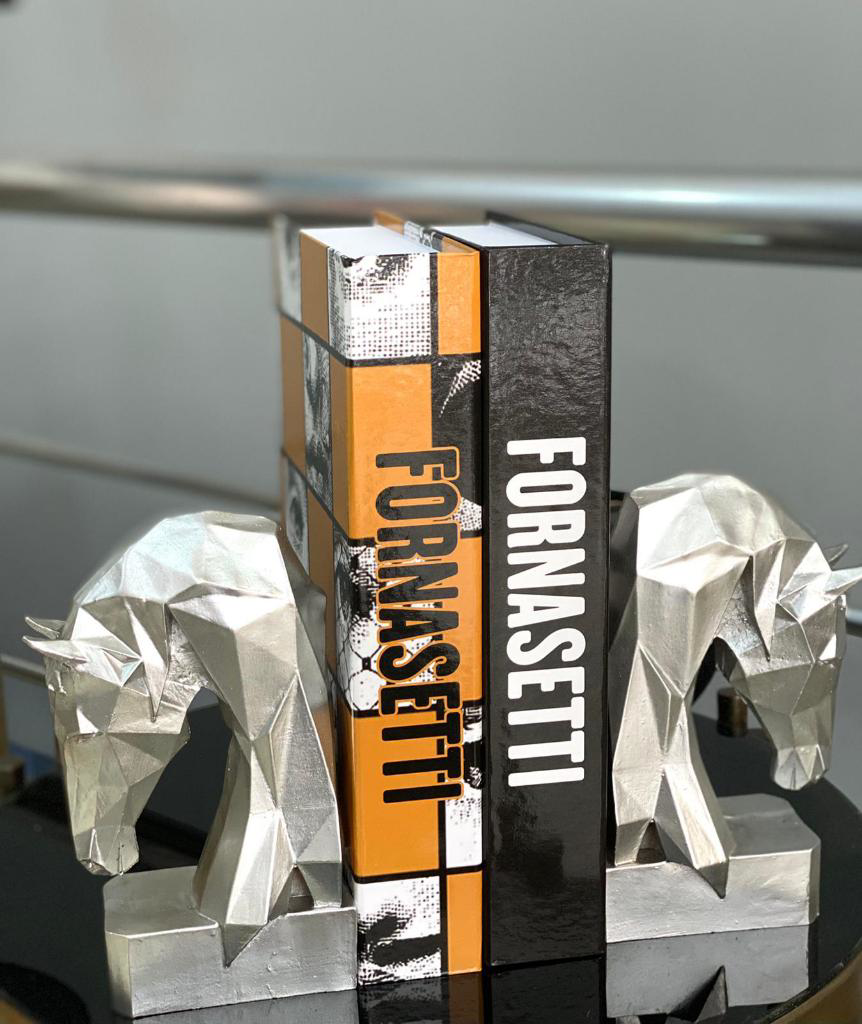 Mirsa Global Dekoratif Kitap Tutucu Kübik At Figürlü 2 Li Gümüş (Polyester)