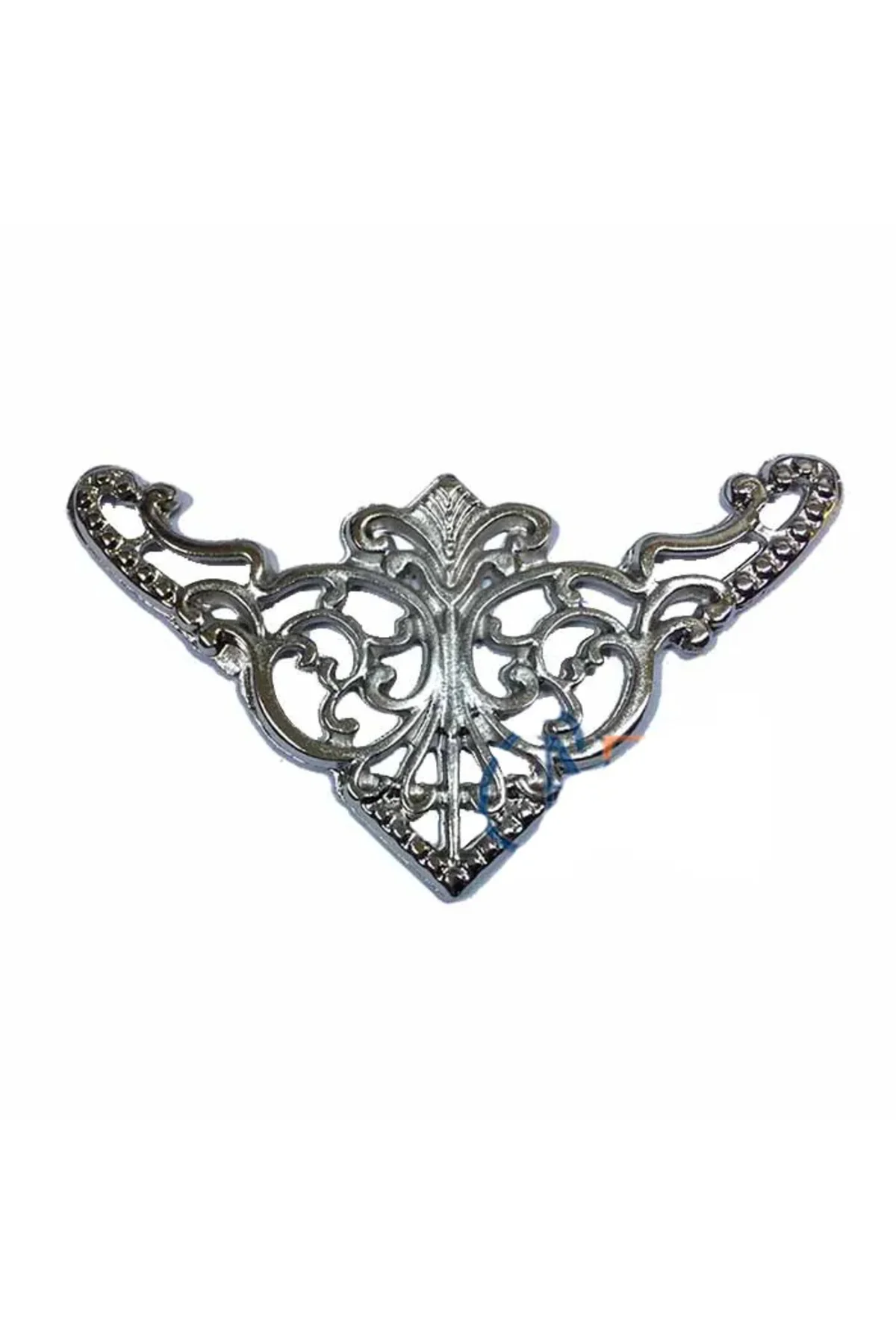 Dekoratif Köşe Süsü, Köşelik - Büyük, 31x55mm, Nikel, 1 Adet Dekoratif Köşe Süsü, Köşelik - Büyük, 31x55mm, Nikel, 1 Adet