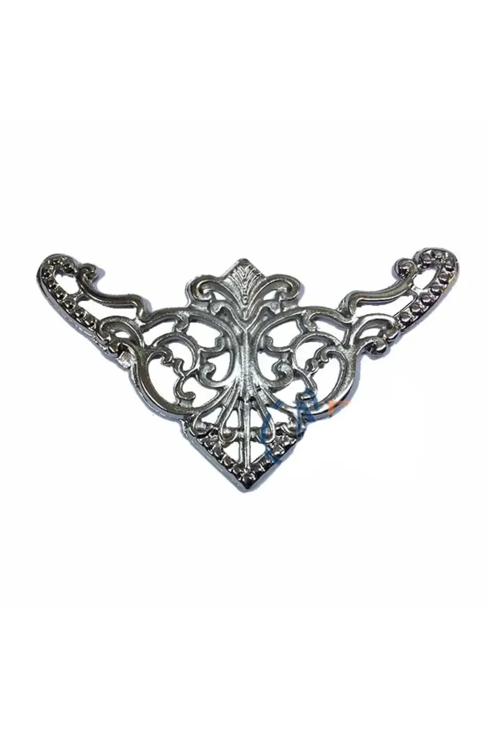 Dekoratif Köşe Süsü, Köşelik - Büyük, 31x55mm, Nikel, 1 Adet