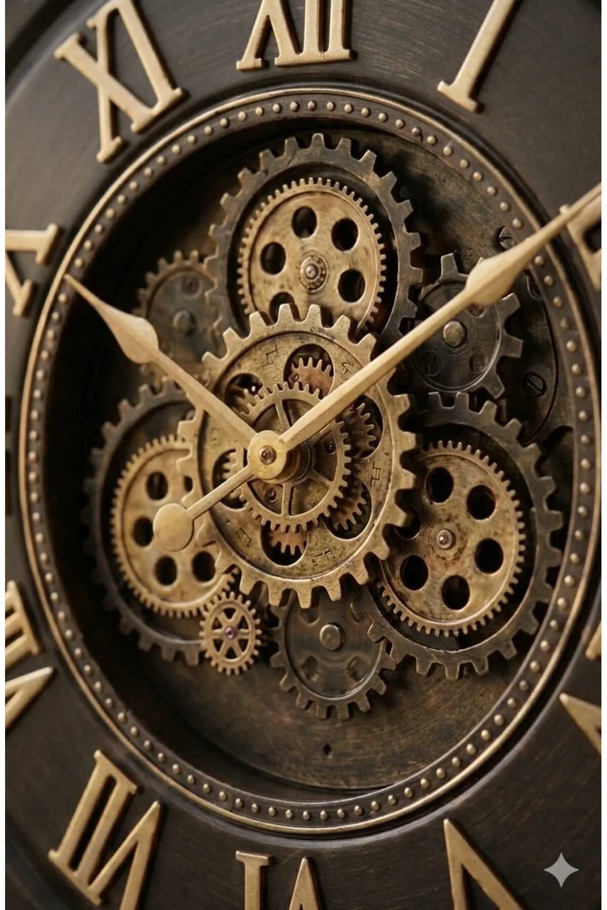Dekoratif Köstek Model Metal Görünümlü Duvar Saati 74*60cm